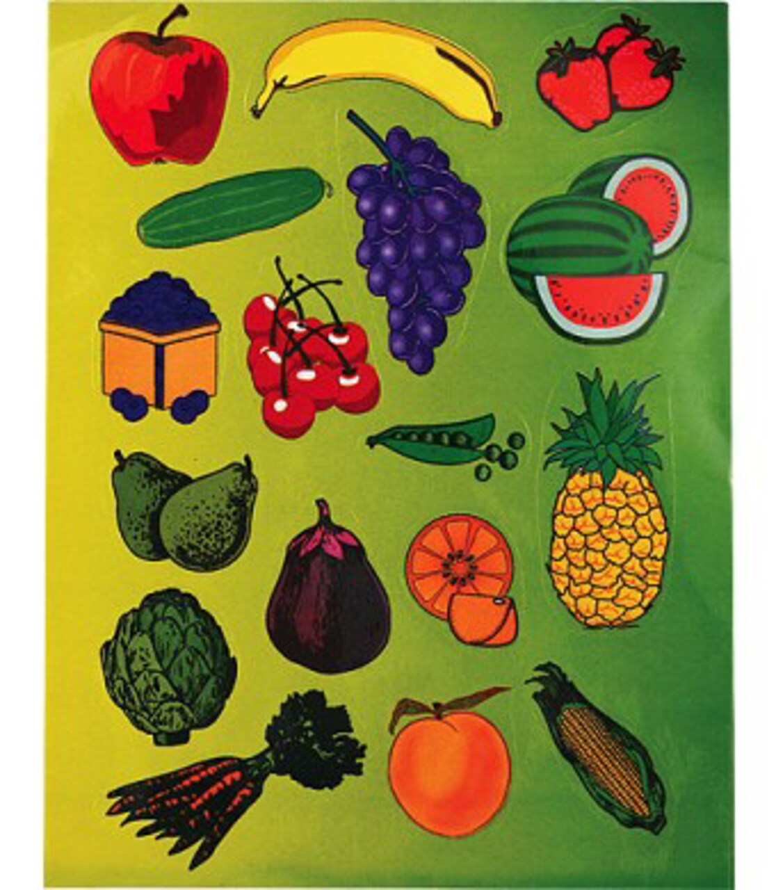 Fruit & Vegetable Stickers, 25 Sheets/Pack – Fun Classroom Rewards, Kids Craft & Learning Stickers